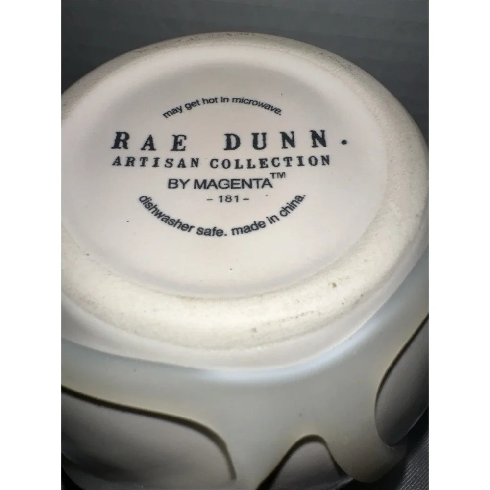 Rae Dunn Salt and Pepper Cellar Bowls Set Cream Ceramic Artisan Collection NEW